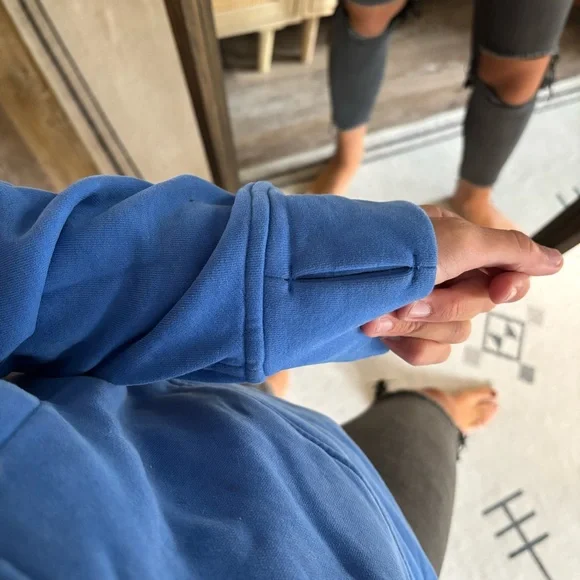 Blue Quarter-Zip Pullover Sweatshirt | Women’s Size XL - Picture 2 of 5